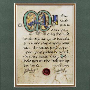 New Art Print Celtic Book Of Kells Style Irish Blessing- May the Road Rise